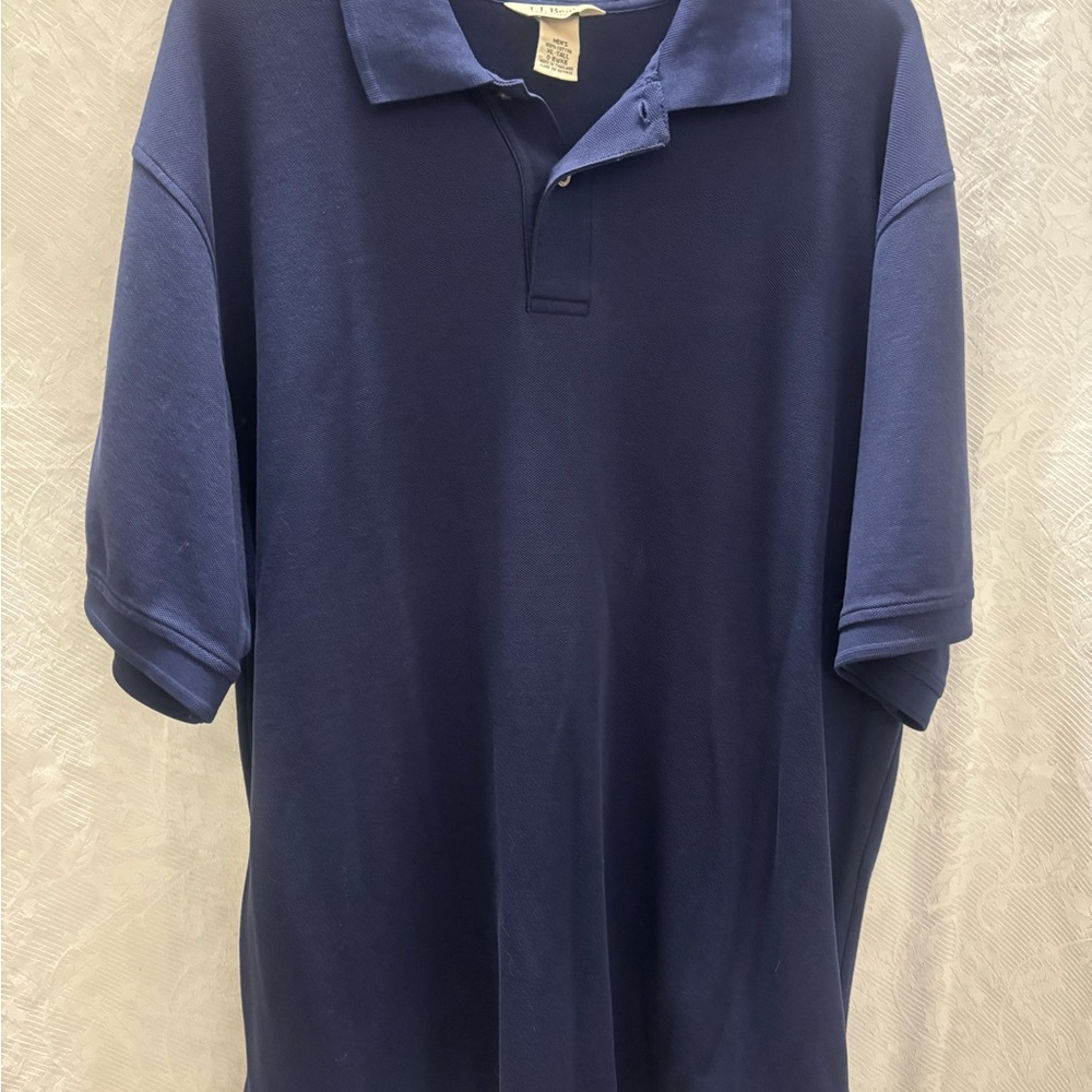L.L. Bean Deep Blue Polo Shirt XL Big/Tall